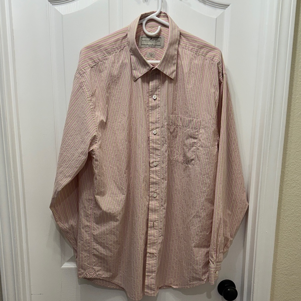Casual Pink Button Down Shirt Relaxed Fit
